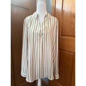 White House Black Market Striped Blouse Size 12